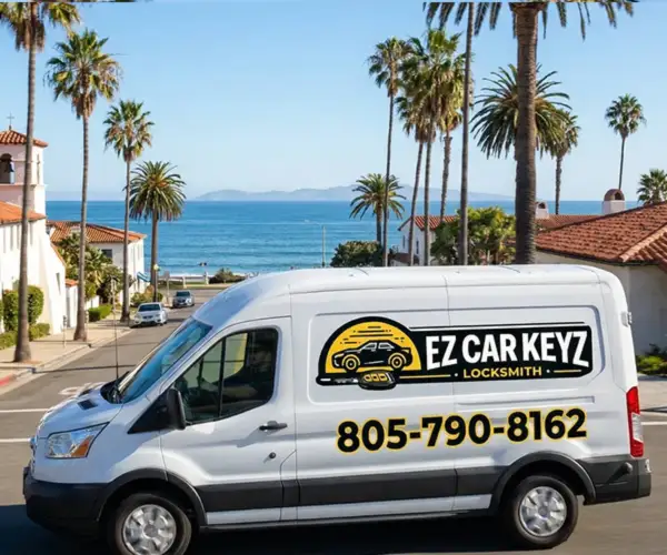 EZ Car Keyz mobile locksmith van front view in Southern California