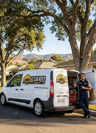 EZ Car Keyz mobile van at the Camarillo Premium Outlets