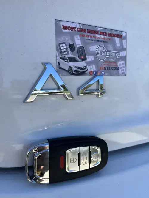 Audi A4 Key Fob On Sports Car Driver Seat - EZ Car Keyz Ellwood, Goleta