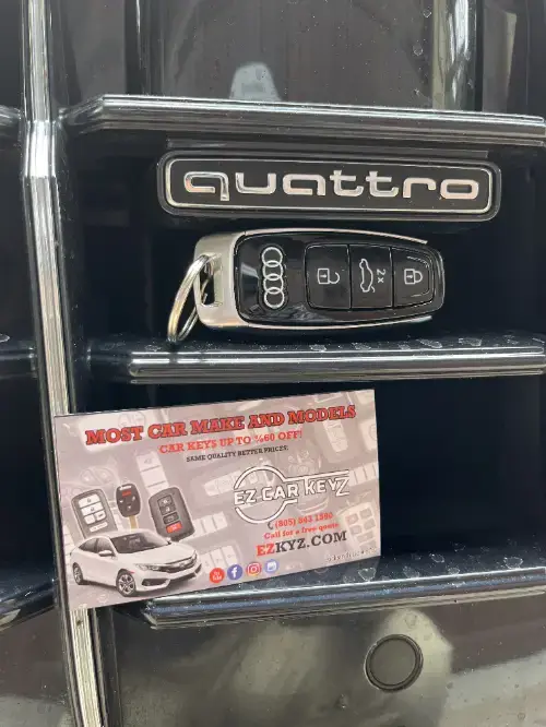 Audi Quattro Key Fob Replacement On Sports Car Center Console - EZ Car Keyz Lang Ranch, Thousand Oaks