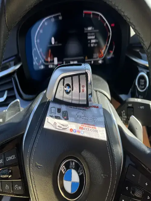 Bmw Flip Key On Sedan Hood After Mobile Service - EZ Car Keyz Via Real Corridor, Carpinteria