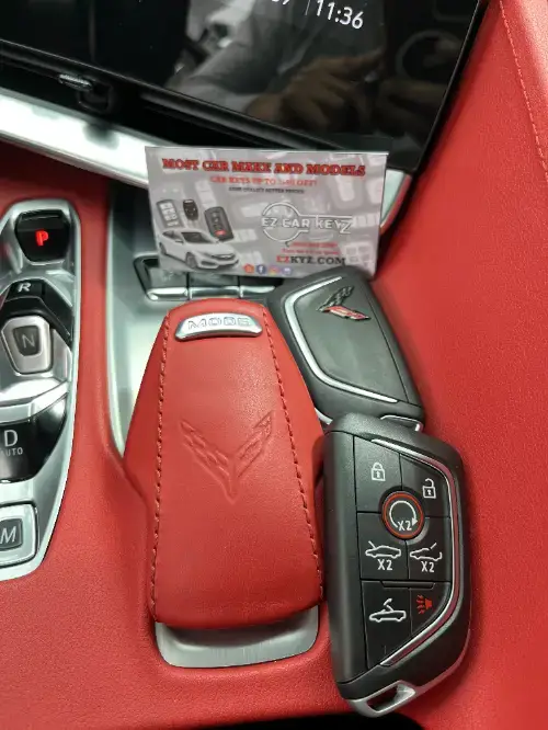 Chevrolet Corvette Key Fob On Sedan Driver Seat After Quick Service - EZ Car Keyz Meiners Oaks, Ojai