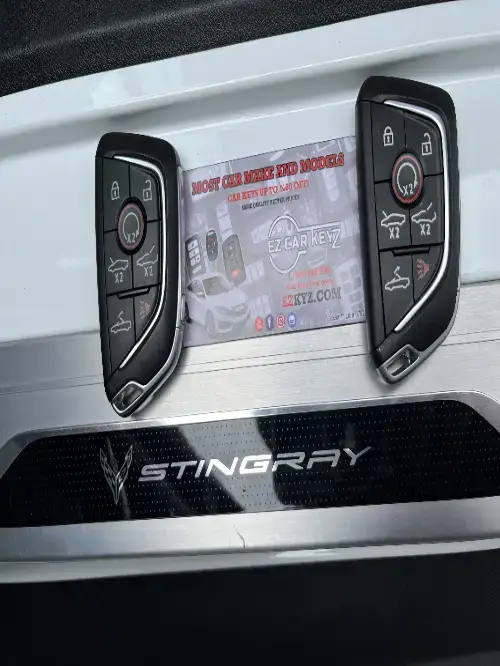 Chevrolet Corvette Smart Key On Truck Door Panel After Mobile Programming - EZ Car Keyz Meiners Oaks, Ojai