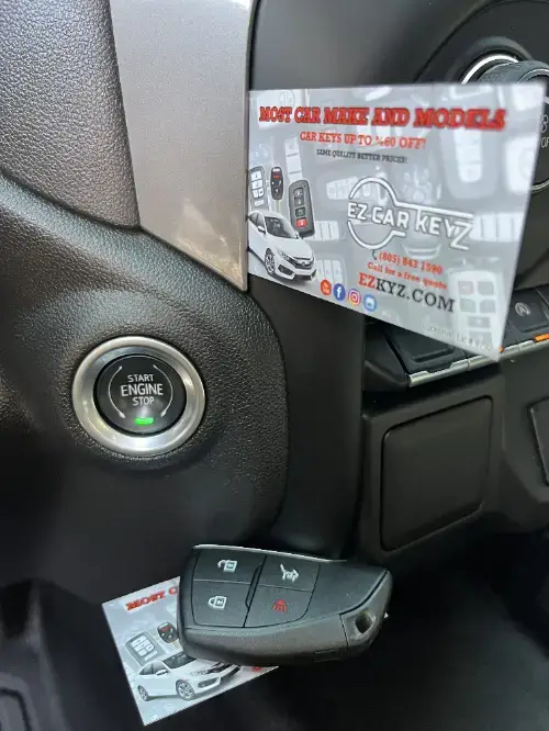 Chevrolet Key Fob On Family Car Steering Wheel - EZ Car Keyz Premium Outlets Area, Camarillo