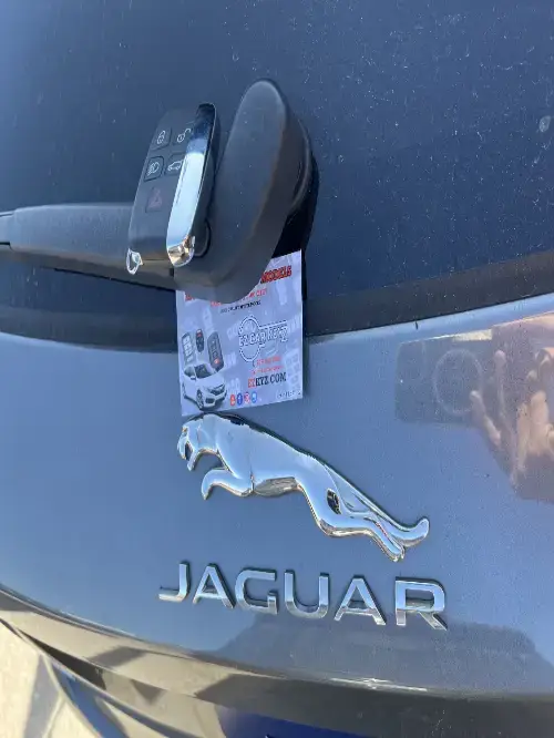 Jaguar Remote Head Key On Luxury Vehicle Armrest - EZ Car Keyz Bear Valley, Escondido