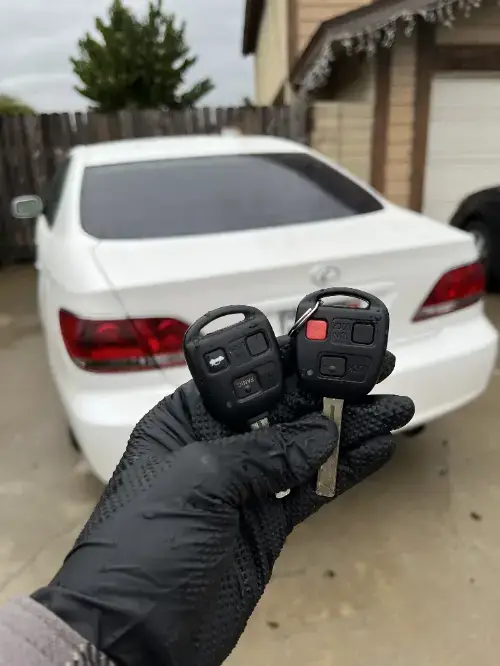 Lexus Key Fob On Sedan Cup Holder After Mobile Service - EZ Car Keyz East End, Ojai