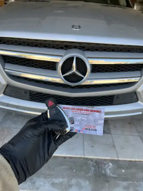 Mercedes Transponder Key Replacement On Family Car Door Panel - EZ Car Keyz North Ranch, Thousand Oaks