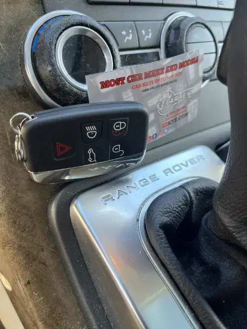 Range Rover Key Fob On Truck Armrest Surface - EZ Car Keyz Blackstock, Oxnard