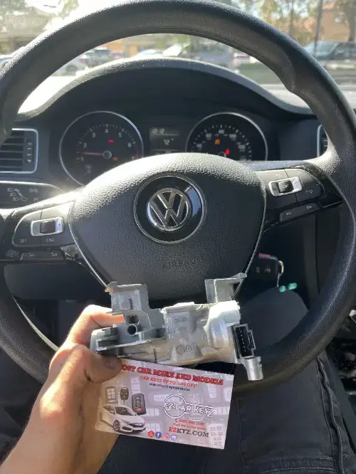 Volkswagen Key Fob Replacement On Sports Car Dashboard - EZ Car Keyz Peutz Valley, Alpine