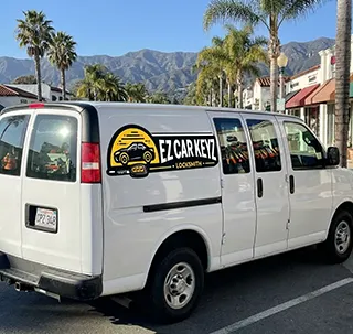 EZ Car Keyz mobile van near Rincon Point and Linden Avenue in Carpinteria