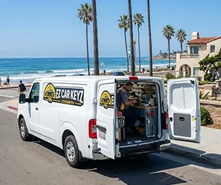 EZ Car Keyz mobile van at the Del Mar Racetrack and Fairgrounds