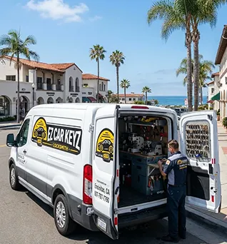 EZ Car Keyz mobile van near Swami's Beach on Highway 101 in Encinitas