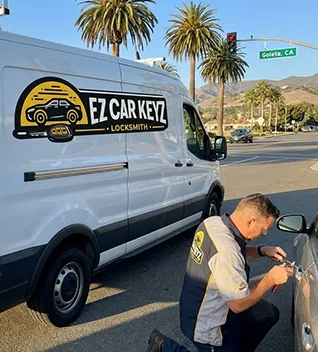 EZ Car Keyz mobile van at UCSB and Isla Vista in Goleta