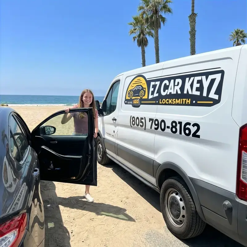 Happy customer after car key replacement service in South Surfside, Port Hueneme