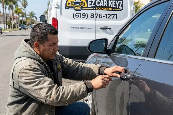 EZ Car Keyz technician providing key service in San Diego