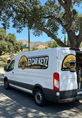 EZ Car Keyz mobile van near Moorpark College with a smart key service call