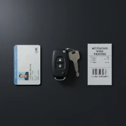 Westfield Plaza Bonita parking pass and car key - highest-volume South Bay mall lockout