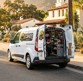 EZ Car Keyz mobile van at the Ojai Valley Inn with a concierge spare fob call