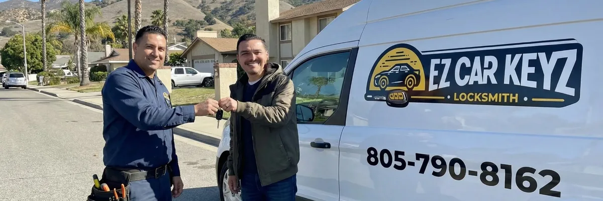 EZ Car Keyz locksmith with satisfied customer in Montecito
