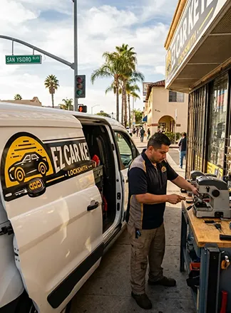 EZ Car Keyz mobile van at Las Americas Outlets in San Ysidro