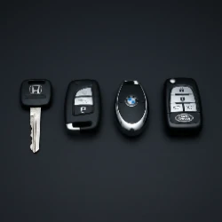 Honda, BMW, Porsche, and Range Rover keys - the Santa Barbara full-spectrum vehicle mix