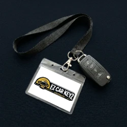 Workplace lanyard with a car key - ADP and Adventist Health employee in Simi Valley