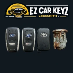 Subaru and Toyota keys showing salt-air corrosion from Ventura coastal exposure