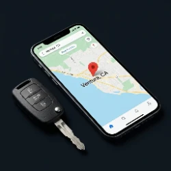 Ventura coverage map with a car key - EZ Car Keyz mobile locksmith response area
