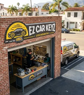 EZ Car Keyz mobile locksmith shop van downtown in Ventura