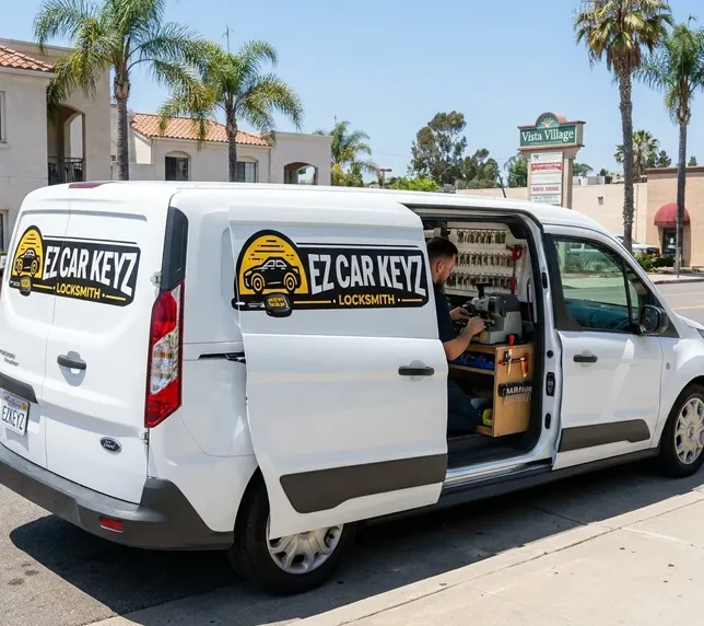 EZ Car Keyz on-site key cutting in the Vista Village brewery district