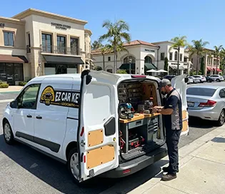 EZ Car Keyz mobile van at the Westlake Village Promenade