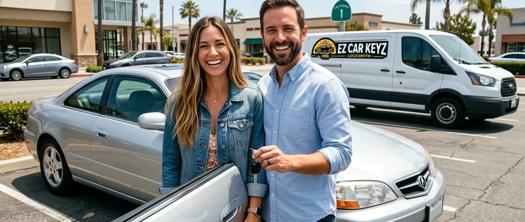 Happy customers with their replacement Acura CL car key from EZ Car Keyz in San Diego County