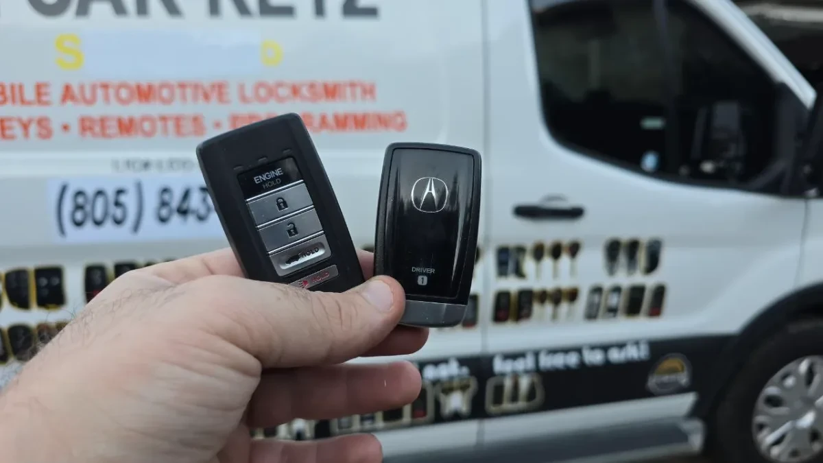 Licensed locksmith replacing 2012 Acura RDX key in Oceanside CA
