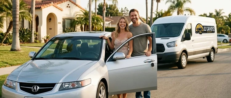 Happy customers with their replacement Acura TSX car key from EZ Car Keyz in San Diego County