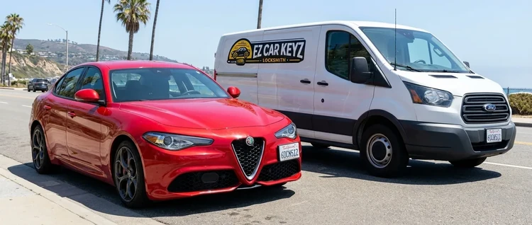 Alfa Romeo Giulia mobile car key service by EZ Car Keyz in San Diego County