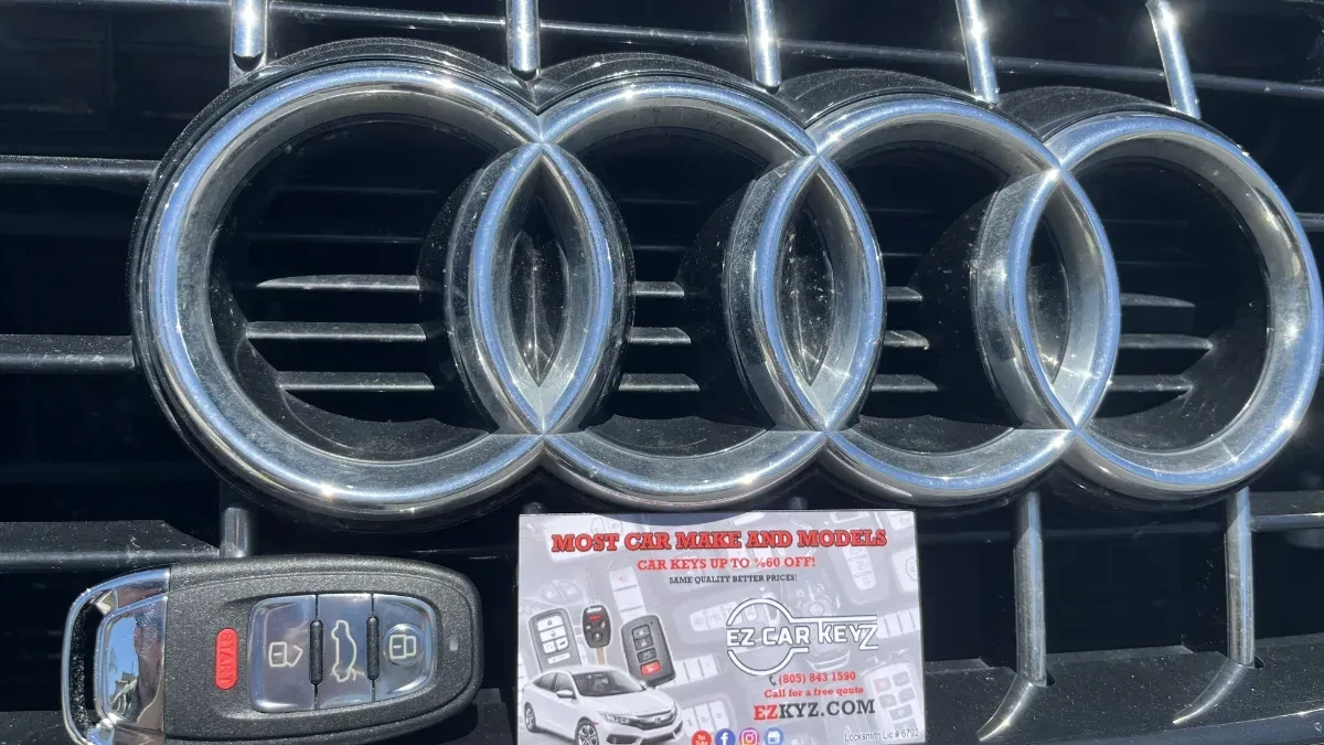 Insured mobile locksmith working on 2019 Audi A3 in Escondido CA