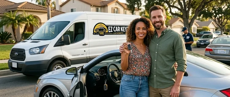 Happy customers with their replacement Audi TT car key from EZ Car Keyz in San Diego County
