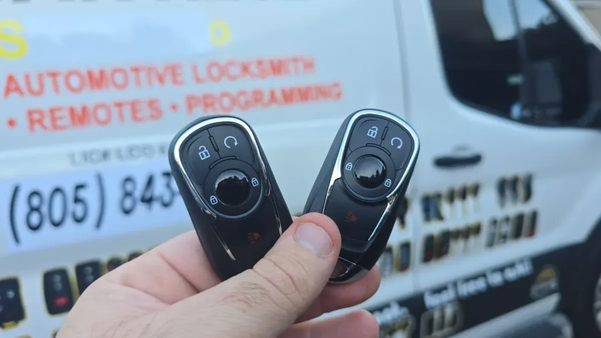 Insured mobile locksmith working on 2016 Buick Lacrosse in Encinitas CA