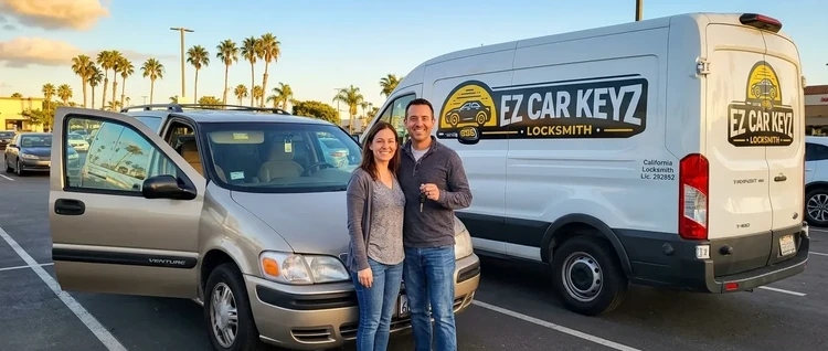 Happy customers with their replacement Chevrolet Venture car key from EZ Car Keyz in San Diego County