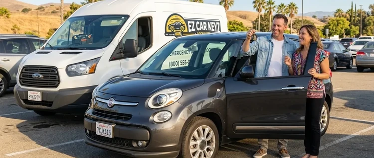Happy customers with their replacement Fiat 500l car key from EZ Car Keyz in San Diego County