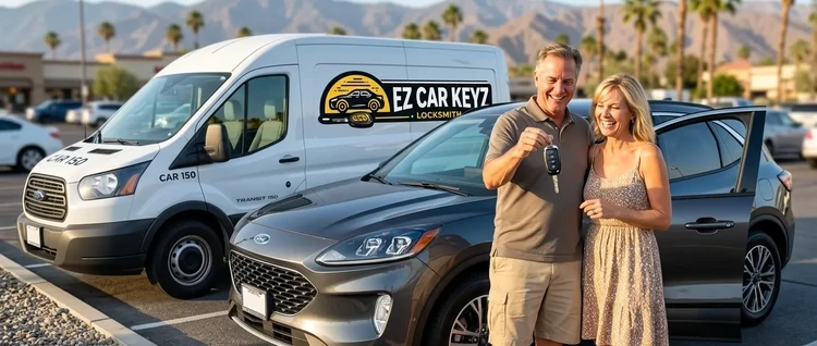 Happy customers with their replacement Ford Escape car key from EZ Car Keyz in San Diego County