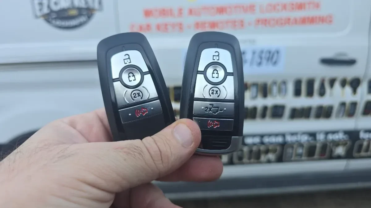 2014 Ford F-150 Affordable Key Replacement - EZ Car Keyz Imperial Beach Insured mobile locksmith working on 2014 Ford F-150 in Imperial Beach CA