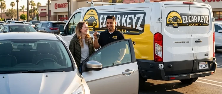 Happy customers with their replacement Ford Focus car key from EZ Car Keyz in San Diego County