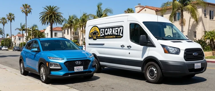 Hyundai Kona mobile car key service by EZ Car Keyz in San Diego County