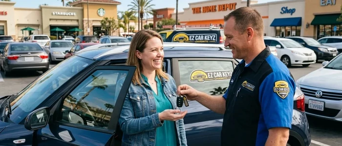 Customer with a replacement Hyundai Venue car key from EZ Car Keyz in San Diego County