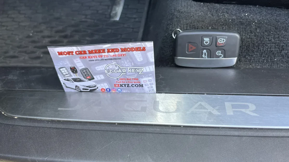 Insured mobile locksmith working on 2020 Jaguar F-Pace in Solana Beach CA