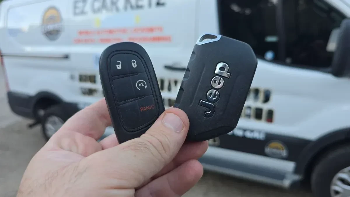 Insured mobile locksmith working on 2013 Jeep Compass in Otay Mesa CA