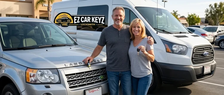 Happy customers with their replacement Land Rover Lr2 car key from EZ Car Keyz in San Diego County