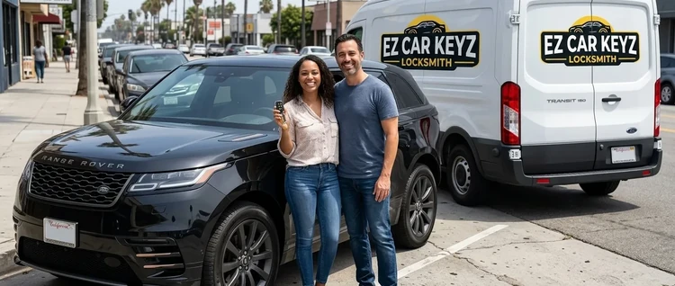 Happy customers with their replacement Land Rover Range Rover Velar car key from EZ Car Keyz in San Diego County