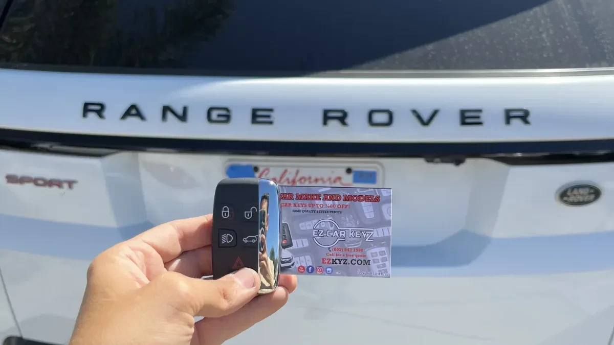 Insured mobile locksmith working on 2017 Land Rover Range Rover in Solana Beach CA